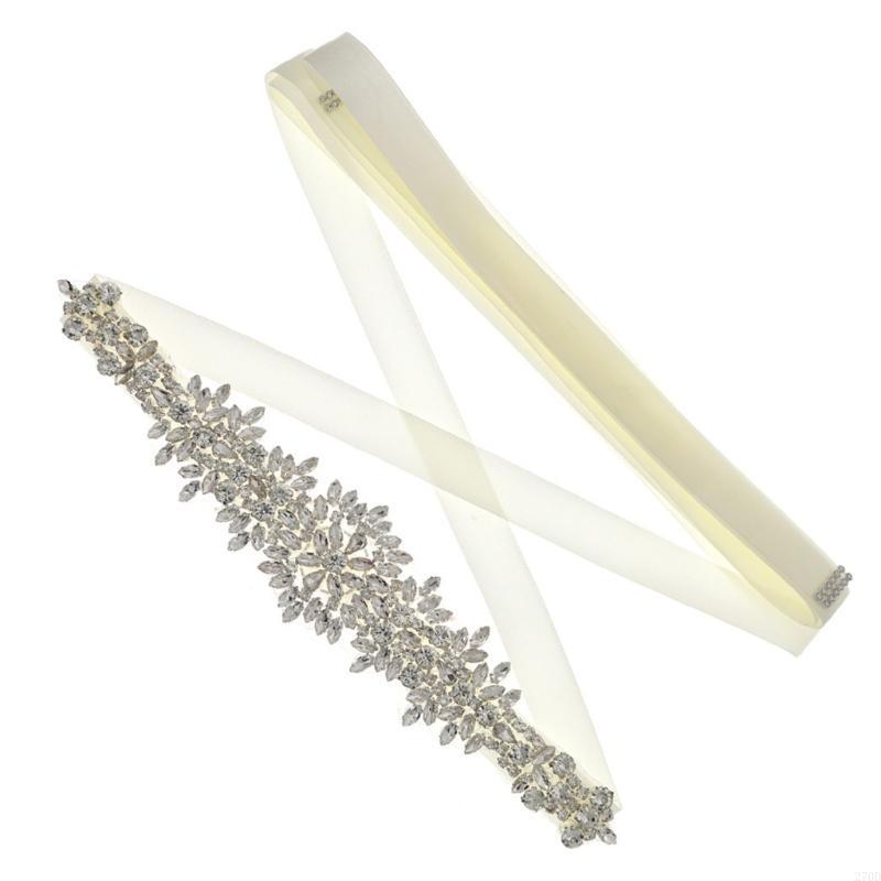 Bridal Sash Ribbon - Luxuriöse Kristall-Hochzeitsschärpe, Strass-Bandgürtel, Brautkleid-Accessoires