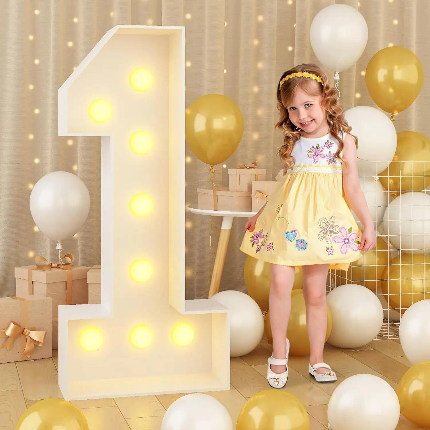 Confetti Balloon Set - Riesige LED-Zahlenleuchte für Kindergeburtstag Hochzeit Jubiläum