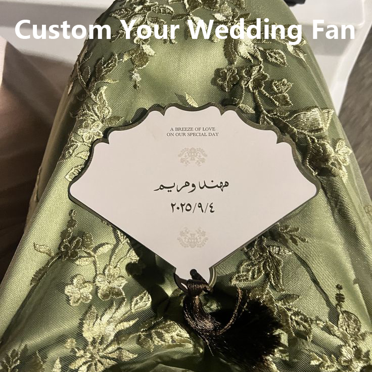 Wedding Ceremony Supply - Maßgefertigter Luxus-Hochzeitsfächer Personalisierte Zeremonienkarte Verlobungsmenü Gastgeschenk
