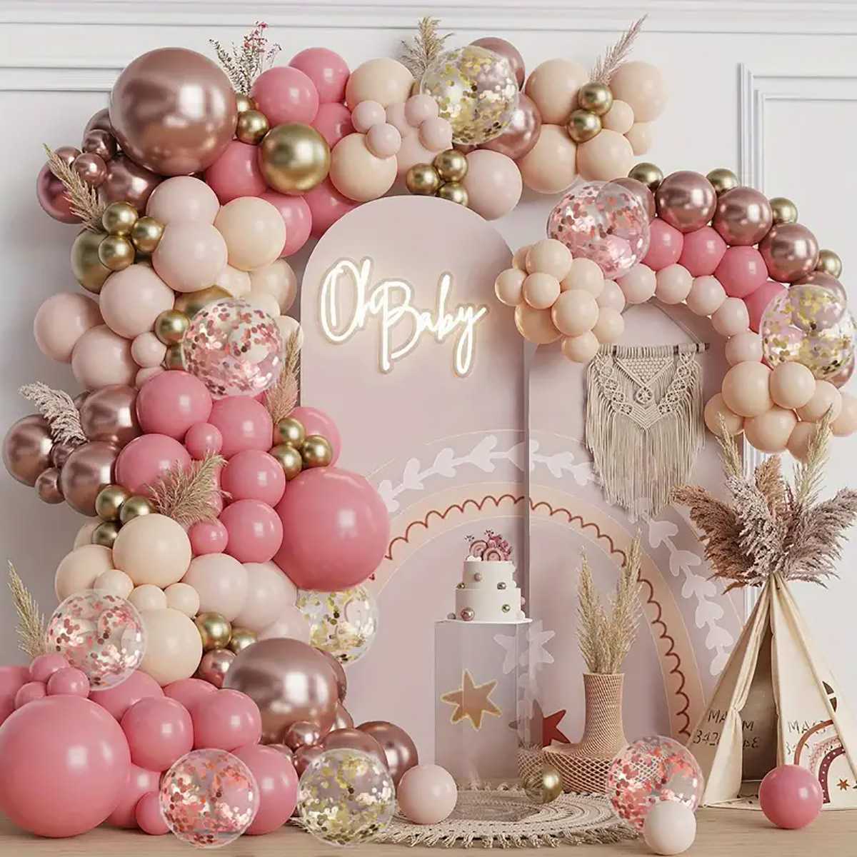 Wedding Day Supply Kit - 137 Stück Vintage Pink Rose White
