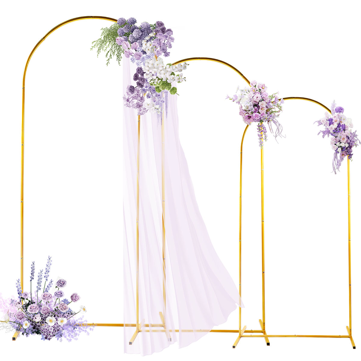 Confetti Balloon Set - 3er-Pack goldene Metallbogen-Sets, verstellbarer und tragbarer