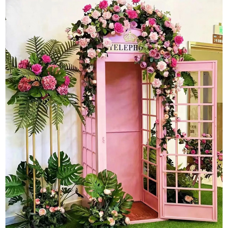 Rosa Telefonzelle mit Blumen-S – Photo Booth Prop Bewertung und Preis