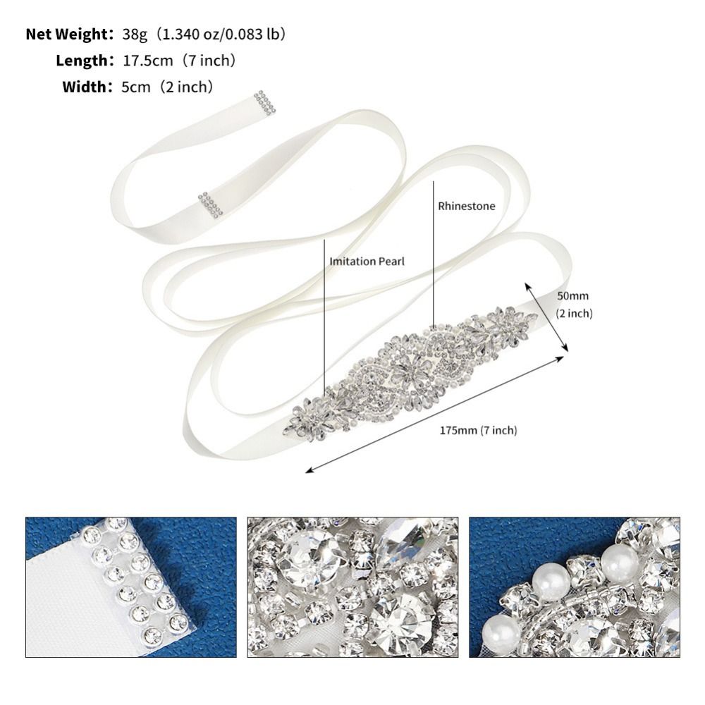 Eleganter Silberner Hochzeits- – Bridal Sash Ribbon Bewertung und Preis