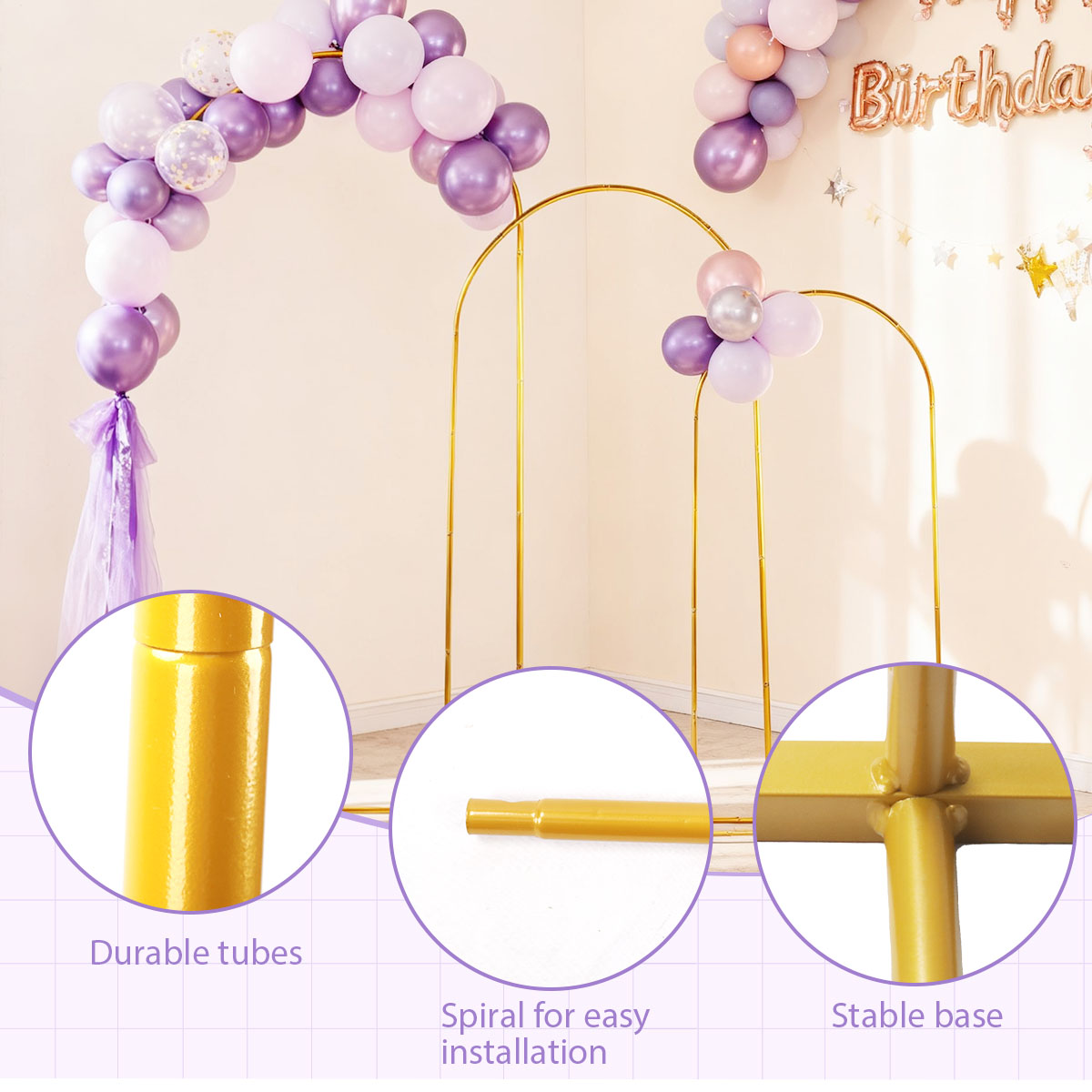3er-Pack goldene Metallbogen-S – Confetti Balloon Set Bewertung und Preis